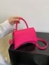 Mini Neon-pink Flap Square Bag