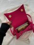 Mini Neon-pink Flap Square Bag