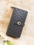 Quilted Detail Long Wallet