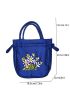 Mini Floral Embroidered Drawstring Design Satchel Bag