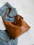 Letter Embossed Hobo Bag