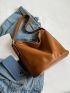 Letter Embossed Hobo Bag