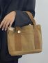 Minimalist Double Handle Square Bag With Round Charm