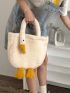 Cartoon Goose Design Fluffy Novelty Bag