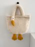 Cartoon Goose Design Fluffy Novelty Bag