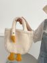 Cartoon Goose Design Fluffy Novelty Bag