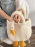 Cartoon Goose Design Fluffy Novelty Bag