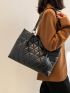 Quilted Detail Shoulder Tote Bag