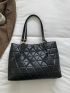 Quilted Detail Shoulder Tote Bag