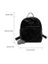 Quilted Pom Pom Decor Functional Backpack