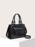 Crocodile Embossed Double Handle Square Bag