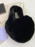 Minimalist Heart Shaped Fuzzy Shoulder Tote Bag