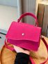 Mini Neon Pink Flap Felt Square Bag