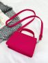 Mini Neon Pink Flap Felt Square Bag