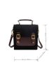 Mini Buckle Decor Corduroy Flap Backpack