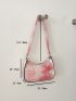 Mini Tie Dye Crocodile Embossed Hobo Bag