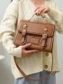 Buckle Decor Flap Square Bag