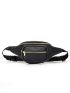 Litchi Embossed Zip Front Waist Bag