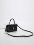 Mini Crocodile Embossed Twist Lock Flap Square Bag