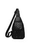 Mini Sling Bag Geometric Pattern Studded Decor For Sport