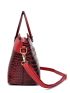 3pcs Crocodile Embossed Top Handle Bag Set