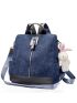 Zip Front Functional Backpack With Bag Charm