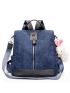 Zip Front Functional Backpack With Bag Charm