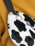 Cow Pattern Fluffy Waist Bag