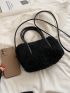 Minimalist Double Handle Fuzzy Satchel Bag