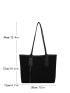 Stripped Shoulder Tote Bag Black Tote Bag for Women