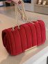 Neon Red Flap Chain Square Bag