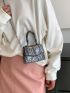 Mini Metallic Crocodile Embossed Flap Chain Square Bag