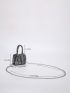 Mini Metallic Crocodile Embossed Flap Chain Square Bag