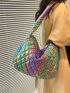 Colorblock Quilted Hobo Bag