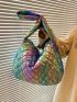 Colorblock Quilted Hobo Bag