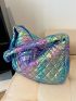 Colorblock Quilted Hobo Bag