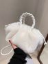 Braided Detail Fluffy Ruched Bag