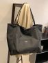 Minimalist Large Capacity Shopper Bag, Large Capacity Tote Bag For Work And Travel