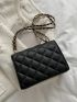 Mini Flap Geometric Quilted Chain Square Bag