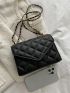 Mini Flap Geometric Quilted Chain Square Bag