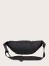 Zip Front Fanny Pack Gray Casual