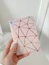 Holographic Geometric Pattern Passport Case