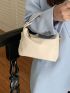 Litchi Embossed Top Handle Hobo Bag