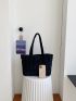 Minimalist Fuzzy Shoulder Tote Bag