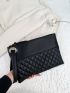 Quilted Square Bag With Wristlet