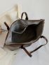 Buckle Decor Shoulder Tote Bag