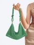 Mini Rhinestone Decor Hobo Bag