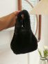 Mini Double Handle Flannelette Satchel Bag