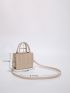 Mini Geometric Embossed Double Handle Square Bag