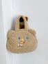 Cartoon Bear Embroidered Flannelette Novelty Bag